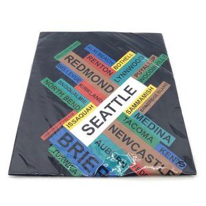 🌿 Seattle Neighborhoods Navy Blue Women’s Tee Shirt NEW NWT Tacoma